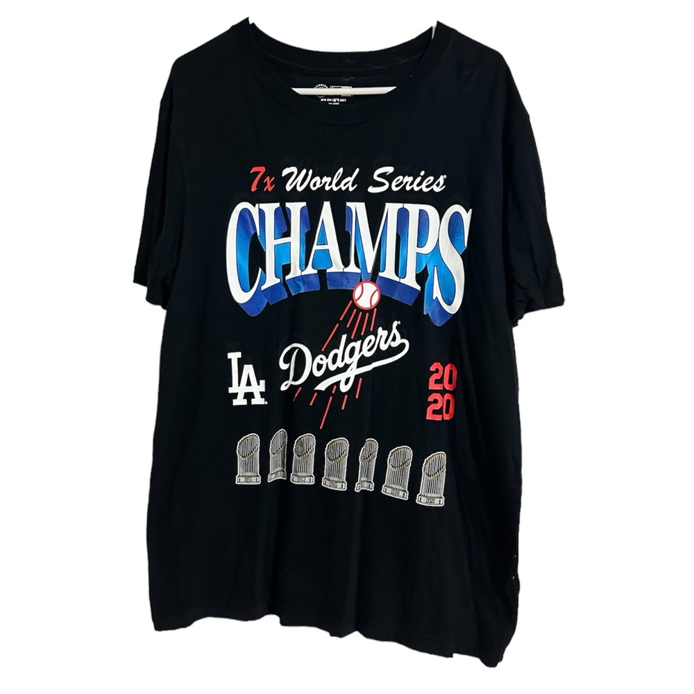 Preowned New Era MLB Los Angeles Dodges 7x Champs Shirt Size Large
